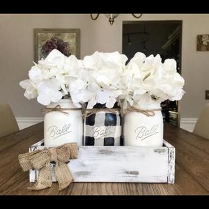 Black and white gingham-Buffalo Plaid Manson jars